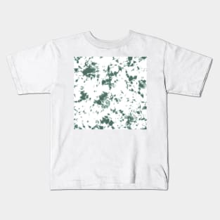 Pine green and white marble - Tie-Dye Shibori Texture Kids T-Shirt